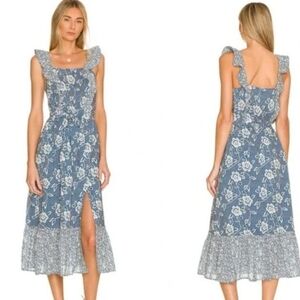 Floral Blue Midi Dress